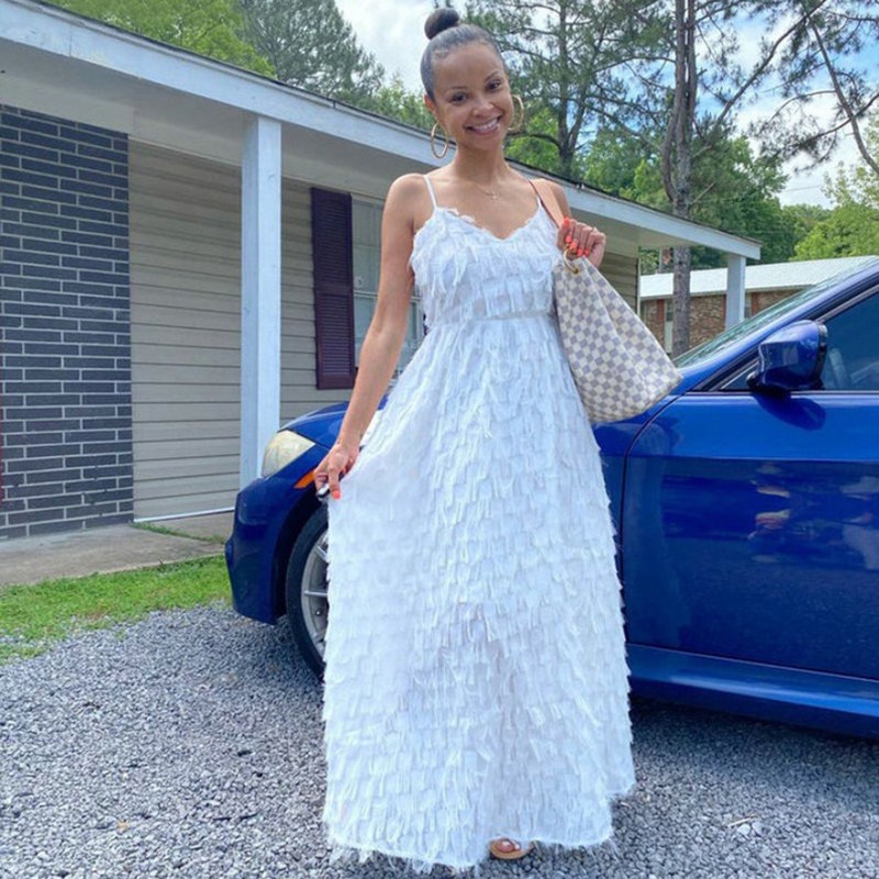 Family Matching Outfits Vintage Mommy And Me White Maxi Dresses For Birthday Wedding Party Mother Daughter Solid Ankle Long Dress Family Matching Outf