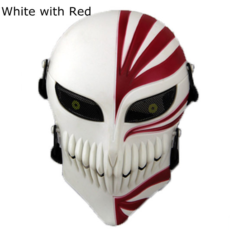 Party Masks White Red Black Blue Death Kurosaki Ichigo Bleach Mask Replica Halloween Skull Cosplay Costume Props CS War Game Tactical Masks 220915