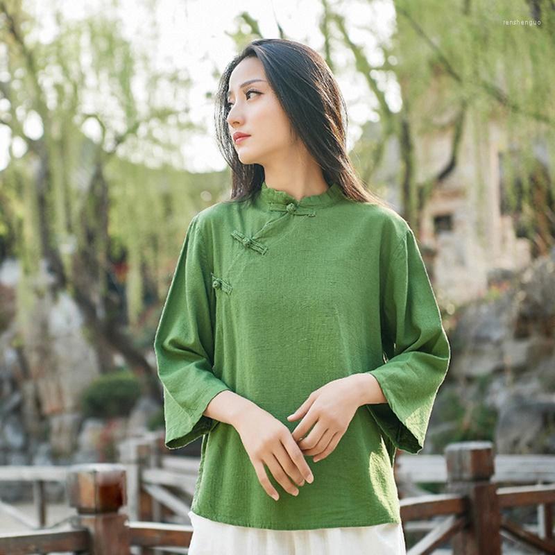 Ethnic Clothing 2022 Mandarin Collar Woman'S Shirt Chinese Traditional Top Long Sleeve Cheongsam Linen Blouse 11239
Ethnic Clothing 2022 Mandarin Collar Woman'S Shirt Chinese Traditional Top Long Sleeve Cheongsam Linen Blouse 11239
