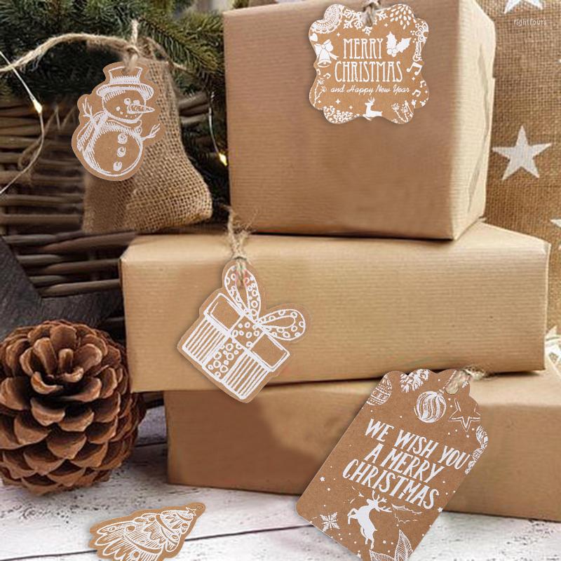 Christmas Decorations 50pcs Gift Tags Bells Xmas Tree Snowflake Kraft Paper Tag With Rope Label For Natal Party DIY Supplies
Christmas Decorations 50pcs Gift Tags Bells Xmas Tree Snowflake Kraft Paper Tag With Rope Label For Natal Party DIY Supplies