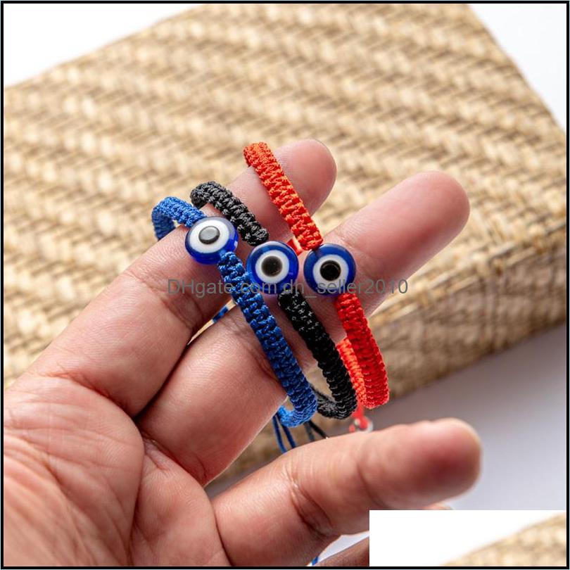 Charm Bracelets Lucky Bracelet Hand Woven Blue Eye Reef Knot Turkey Friendship Wristband Fashion Women Men Jewelry Charm Bracelets 6 Dhefc