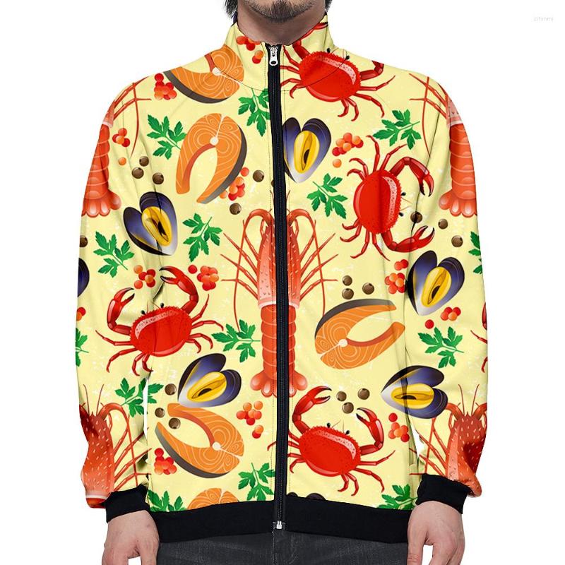 Men's Jackets Long Sleeve Jacket Seafood Pattern Coats Sweatshirts Man Women Runing Sport Autumn Winter Zipper Jaqueta Masculina, Hl06163
Men's Jackets Long Sleeve Jacket Seafood Pattern Coats Sweatshirts Man Women Runing Sport Autumn Winter Zipper Jaqueta Masculina, Hl06163