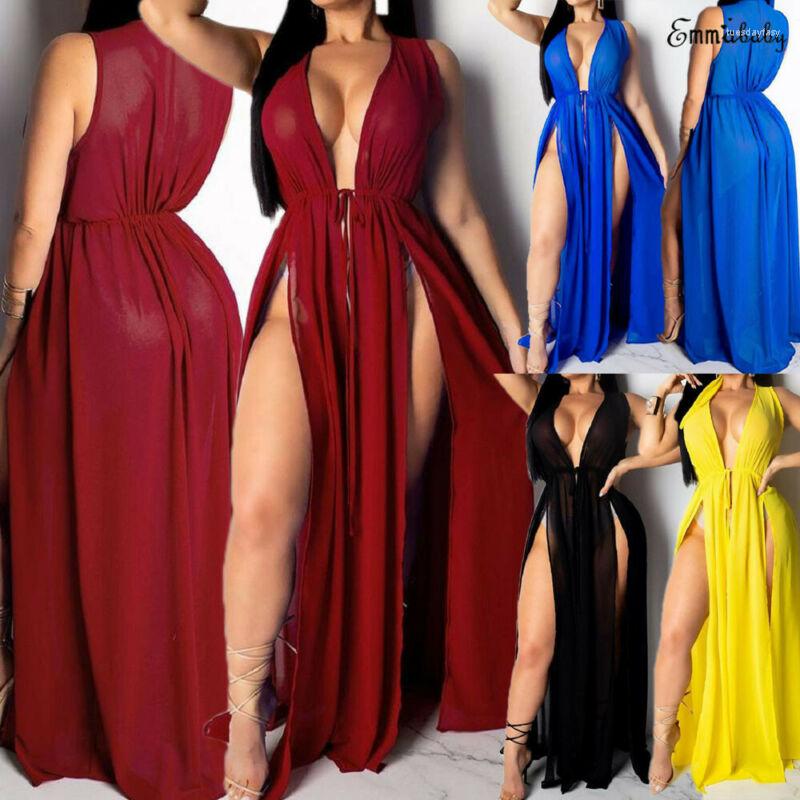 Women' Swimwear Womens Sleeveless Sexy V-neck Split Long Beach Dress Beachwear Party Maxi Dresses Bikini Cover Up, Red
Women' Swimwear Womens Sleeveless Sexy V-neck Split Long Beach Dress Beachwear Party Maxi Dresses Bikini Cover Up, Red