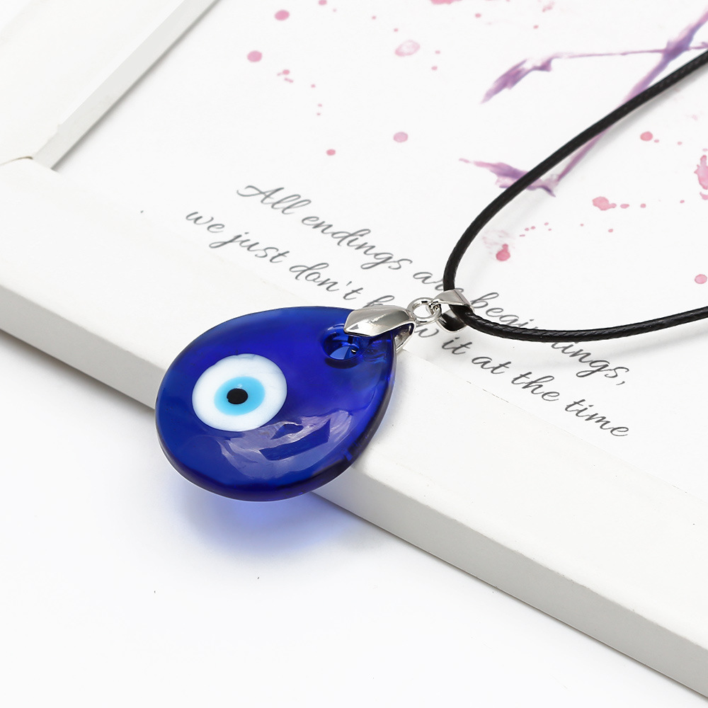 Fashion Turkish Evil Eye water drop Pendant Choker Necklace Lucky Blue Eyes Clavicle Chain Necklace Party Jewelry For Women Girls Gift