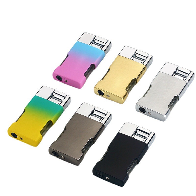 New Fashion Hot Blue Flame Metal Butane Gas Cigarette Cigar Lighters Mini Torch Jet Windproof Lighter Men Gift W260202