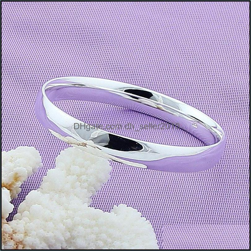 Bangle 925 Sterling Sier 10Mm Smooth Solid Bracelet Bangles For Women Men Wedding Engagement Party Jewelry 1250 T2 Drop Delivery 2021 Dh93R