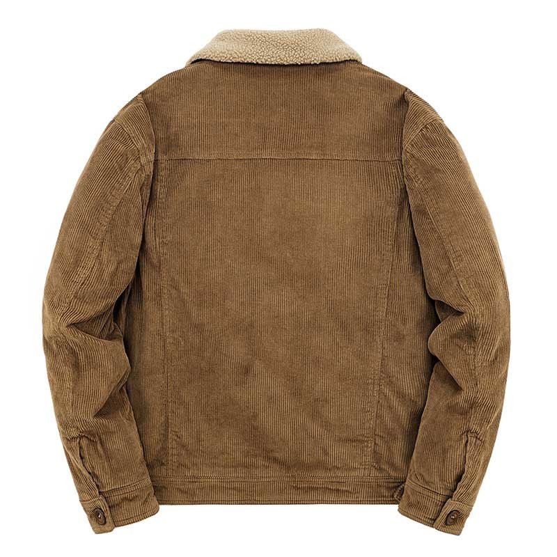 Men's Jackets Mcikkny Men Winter Fleece Corduroy Fur Collar Thermal Warm Outwear Top Clothing For Male Size M5XL 220915