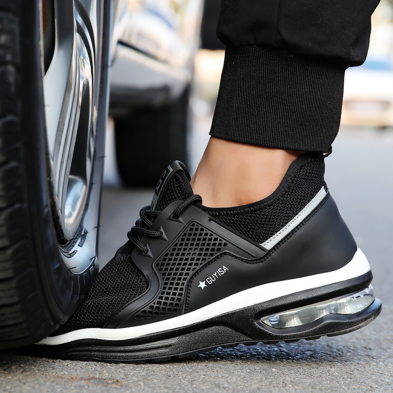 Safety Shoes Men Work Man Safeti Breathable Air Cushion Protective Sneakers Anti-Puncture Male Steel Toe Boots 220915