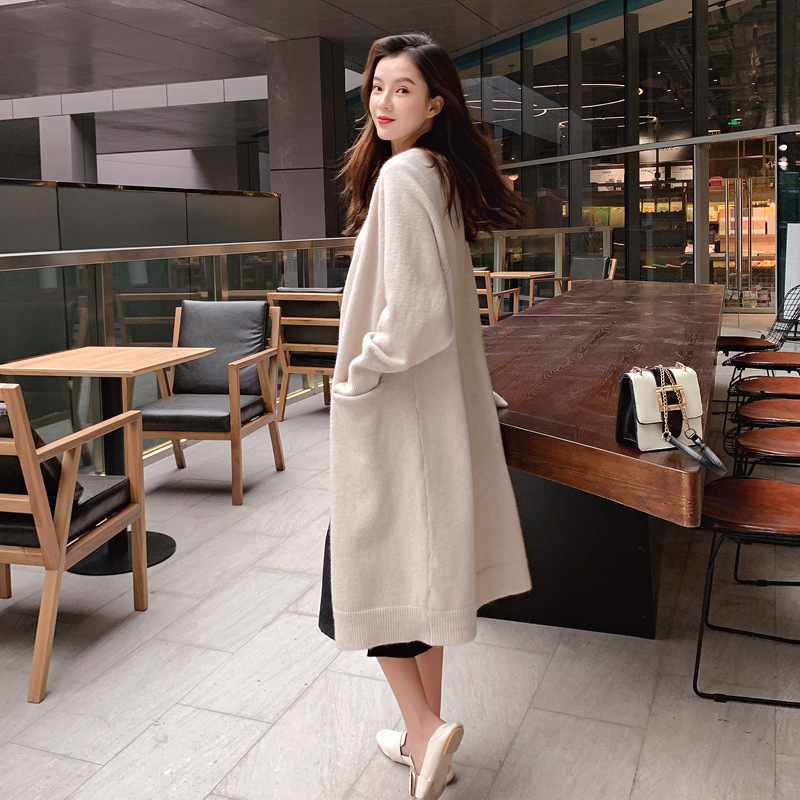 2022 Women's Lazy V-neck Oversize Knits Long Sweater Cardigans Jackets New Women Sweater Korea Cardigan Jacket Coat Outwear TOP Tees