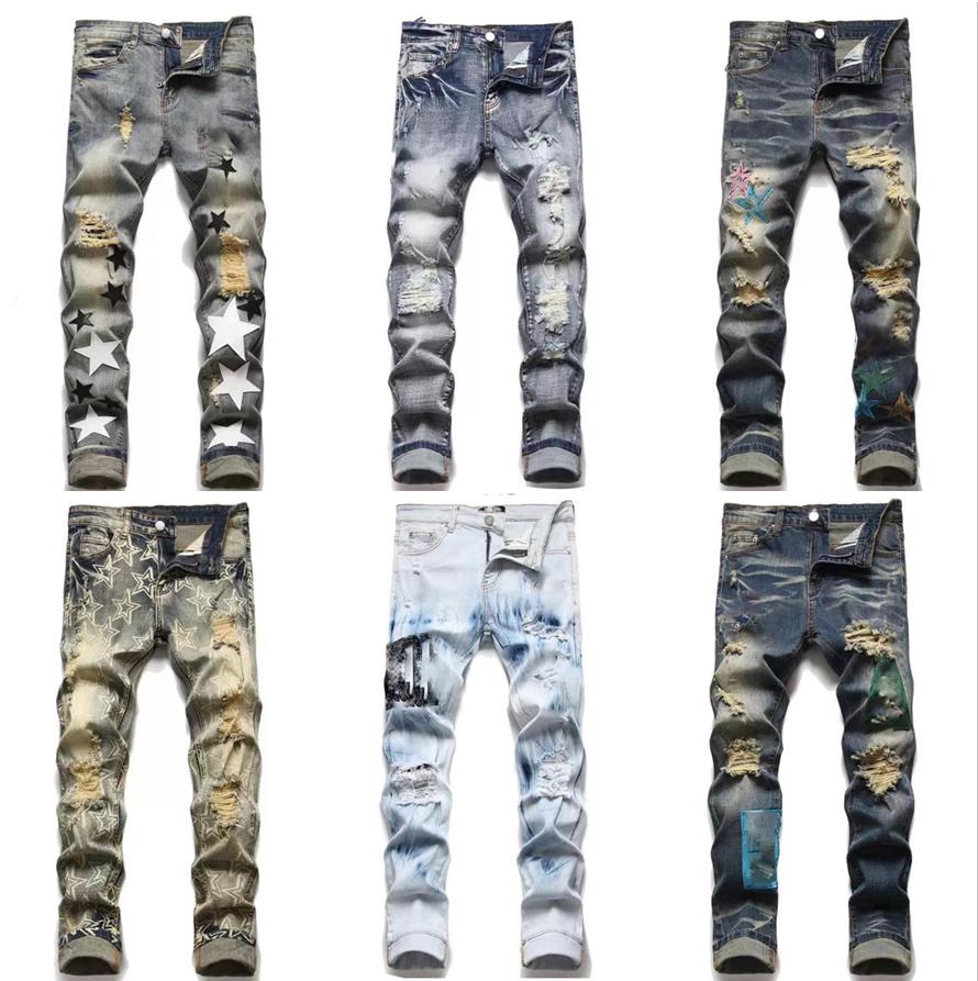 men ripped jeans jogger rint hip-hop high street fashion brand cycling motorcycle embroidery pants close-fitting slim, Hi
men ripped jeans jogger rint hip-hop high street fashion brand cycling motorcycle embroidery pants close-fitting slim, Hi