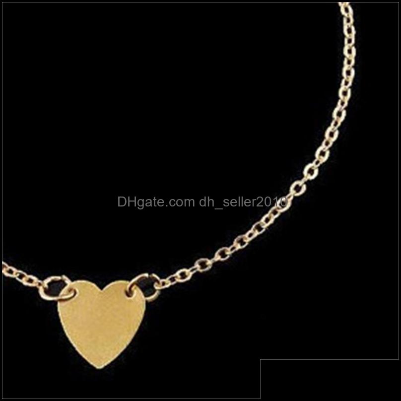 Anklets Love Heart Shaped Anklet Simplicity Fashion Accessories Sexy Woman Ankles Jewelry Foot Ornament Europe And America Drop Deliv Dh3P2