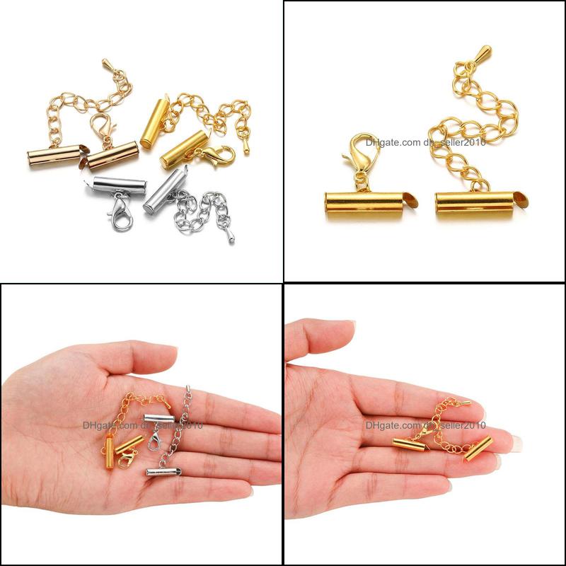 Other 10Sets/Lot 10-40Mm Lobster Clasps Hooks Extending Chain Bracelet End Connectors Slider Clasp For Diy Jewelry Making Finding 124 Dhgal