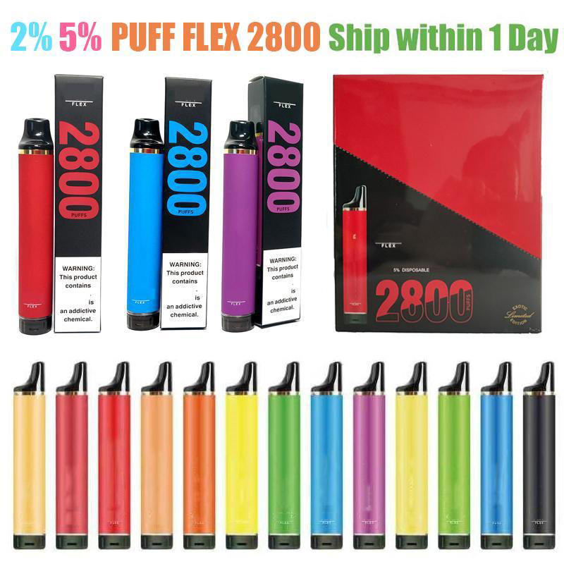 2800 puffs Flex E cigarette disposable Vape PEN 2800 hits bar 850mah battery pre-filled 8ml vaporizer 20 colors disposables vapes vapers desechables 2% 5% NIC
2800 puffs Flex E cigarette disposable Vape PEN 2800 hits bar 850mah battery pre-filled 8ml vaporizer 20 colors disposables vapes vapers desechables 2% 5% NIC