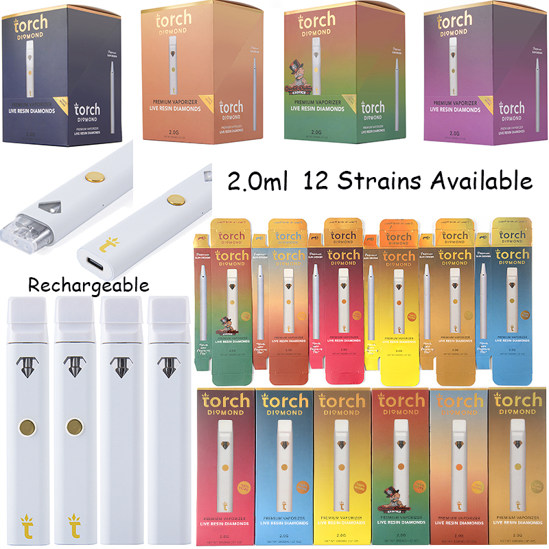 Big Capacity 2ML TORCH E Cigarette Rechargeable Disposable Vape Pen 280mAh Empty Vape Cartridges With Box Packaging 12 Strains
Big Capacity 2ML TORCH E Cigarette Rechargeable Disposable Vape Pen 280mAh Empty Vape Cartridges With Box Packaging 12 Strains