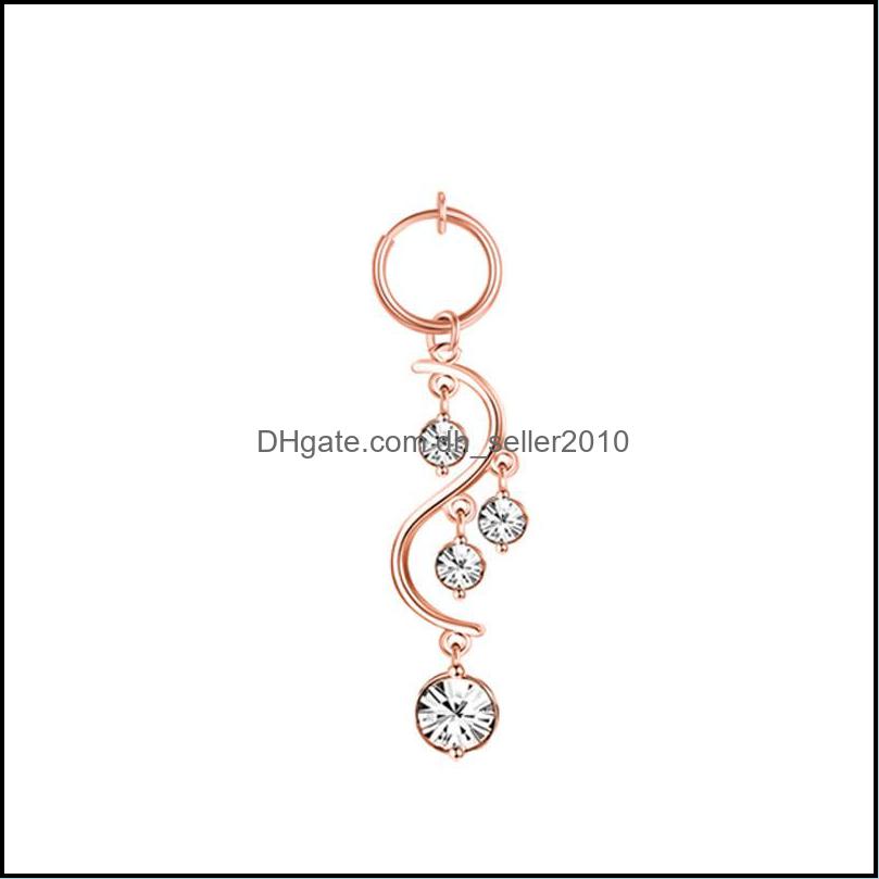 Navel Bell Button Rings Fashion Moon Heart Pendant Crystal Belly Button Rings Piercing Navel Nail Body Jewelry For Girls 1188 E3 Dro Dhiyo