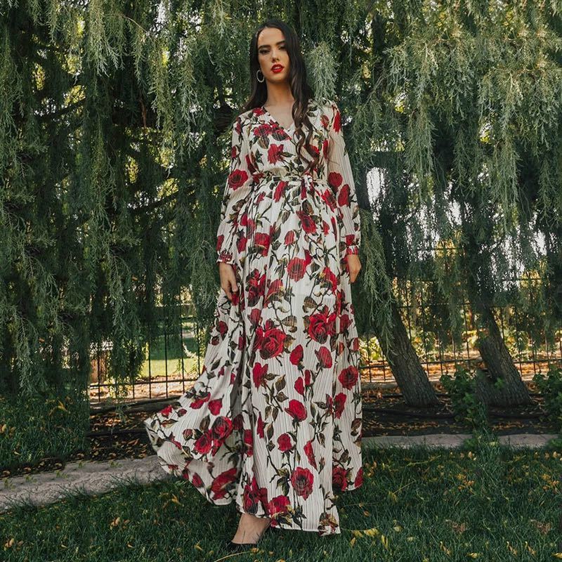 Family Matching Outfits Mom and Daughter Floral Long Sleeve Dress Clothes Family Look Matching Outfits Wedding Party Mommy and Me Long Dresses 220915