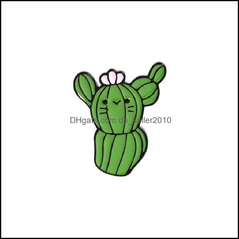 Pins Brooches Cat Cactus Enamel Brooches Pin Girl Jewelry Accessories Vintage Brooch Pins Badge Gift 1460 E3 Drop Delivery 2021 Dhsel Dhfru