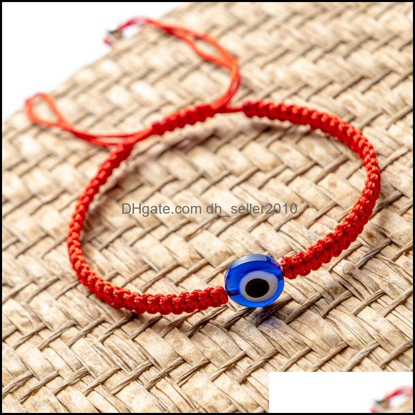 Charm Bracelets Lucky Bracelet Hand Woven Blue Eye Reef Knot Turkey Friendship Wristband Fashion Women Men Jewelry Charm Bracelets 6 Dhefc