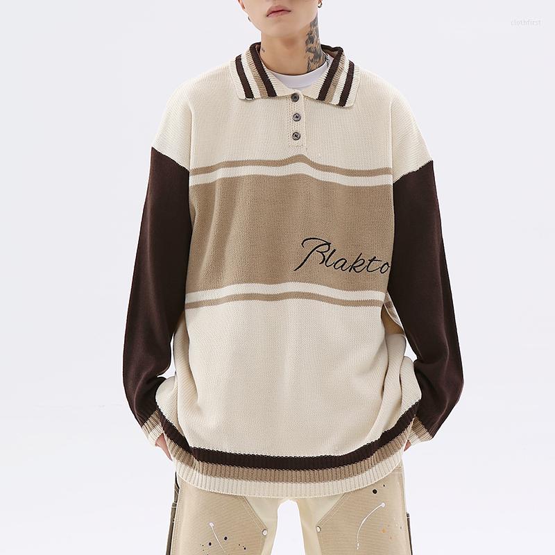 Men's Sweaters Color Block Striped Letter Embroidery Lapel Mens Patchwork Pullover High Street Casual Oversized Autumn Knitted Clothes, Pic color
Men's Sweaters Color Block Striped Letter Embroidery Lapel Mens Patchwork Pullover High Street Casual Oversized Autumn Knitted Clothes, Pic color