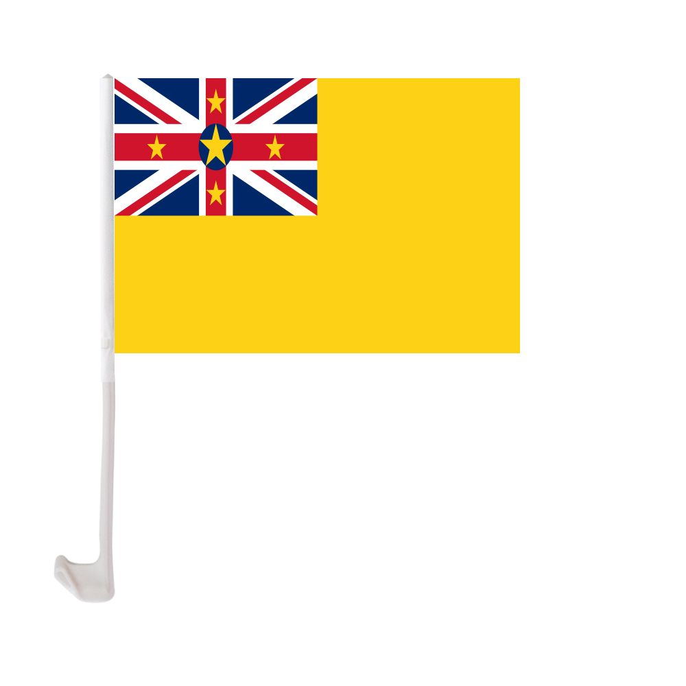 Niue Car Flag 30x45cm Window Clip Niuean Flags Polyester UV Protection Car Decoration Banner with Flagpole
Niue Car Flag 30x45cm Window Clip Niuean Flags Polyester UV Protection Car Decoration Banner with Flagpole