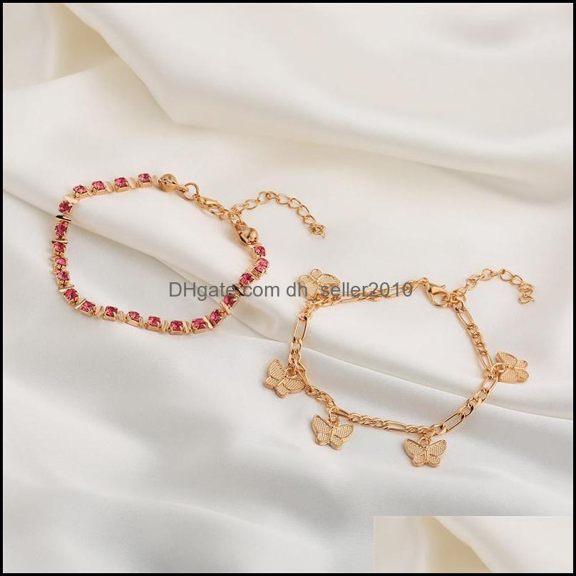 Anklets Rhinestone Crystal Ankle Bracelets For Women Sandals Butterfly Anklet Boho Beach Foot Iced Out Chains Anklets Female Fashion Dhuia
