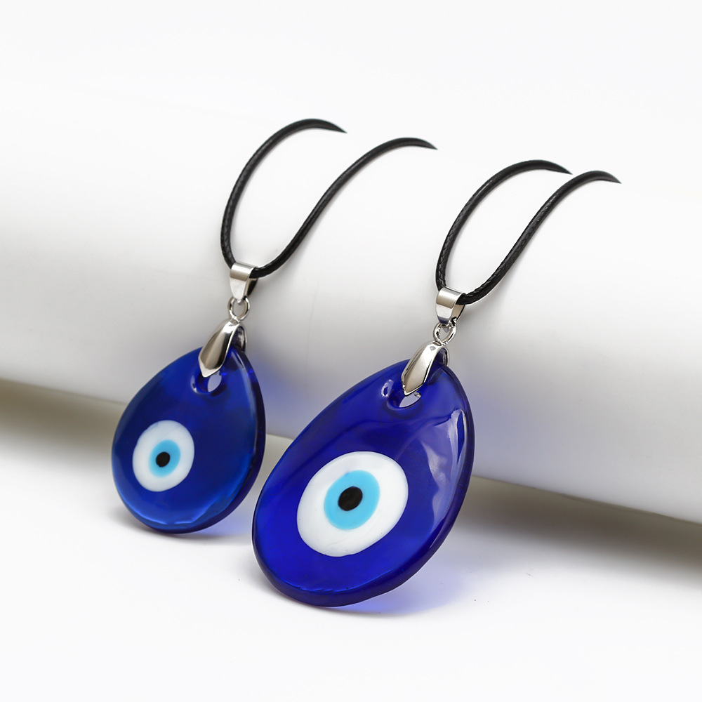 Fashion Turkish Evil Eye water drop Pendant Choker Necklace Lucky Blue Eyes Clavicle Chain Necklace Party Jewelry For Women Girls Gift