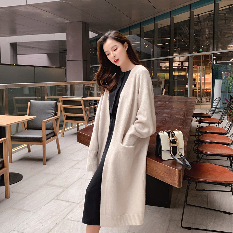 2022 Women's Lazy V-neck Oversize Knits Long Sweater Cardigans Jackets New Women Sweater Korea Cardigan Jacket Coat Outwear TOP Tees