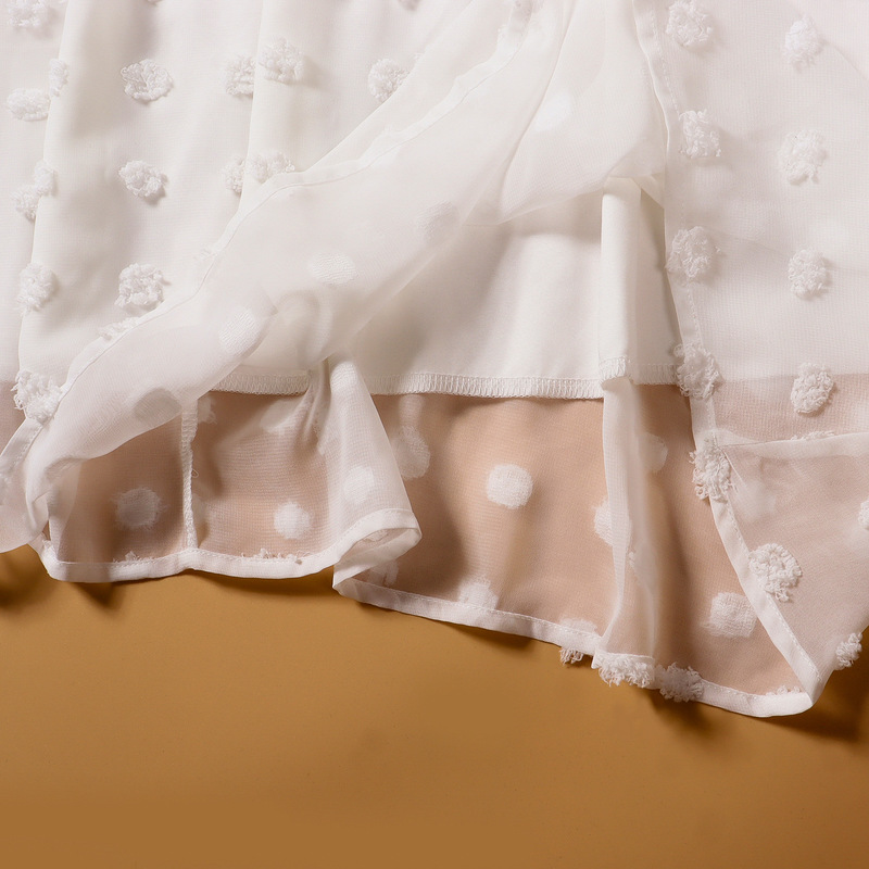 Family Matching Outfits Vintage Mommy And Me White Maxi Dresses For Birthday Wedding Party Mother Daughter Solid Ankle Long Dress Family Matching Outf