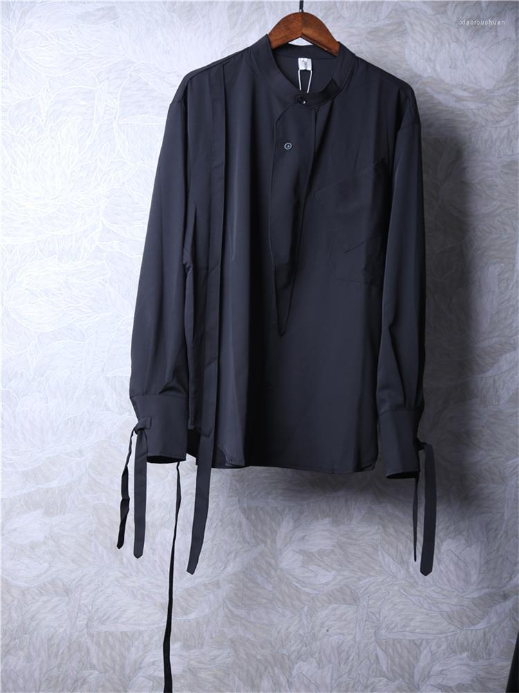 Men' Casual Shirts Men' Long Sleeve Shirt Spring And Autumn Dark Neutral Collar Personality Ribbon Design Loose Fashion Versatile, Black
Men' Casual Shirts Men' Long Sleeve Shirt Spring And Autumn Dark Neutral Collar Personality Ribbon Design Loose Fashion Versatile, Black