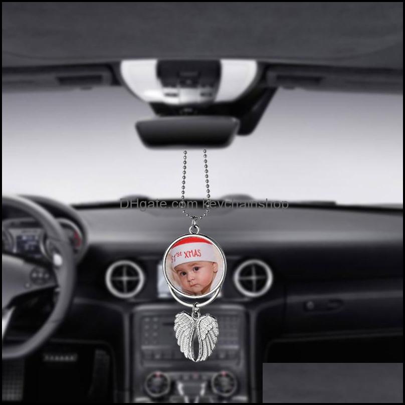 Keychains Sublimation Wings Keychains Pendants Decorations Blanks Car Pendant Angel Wing Mirror Decoration Hanging Charm Keychainshop Dhnfa