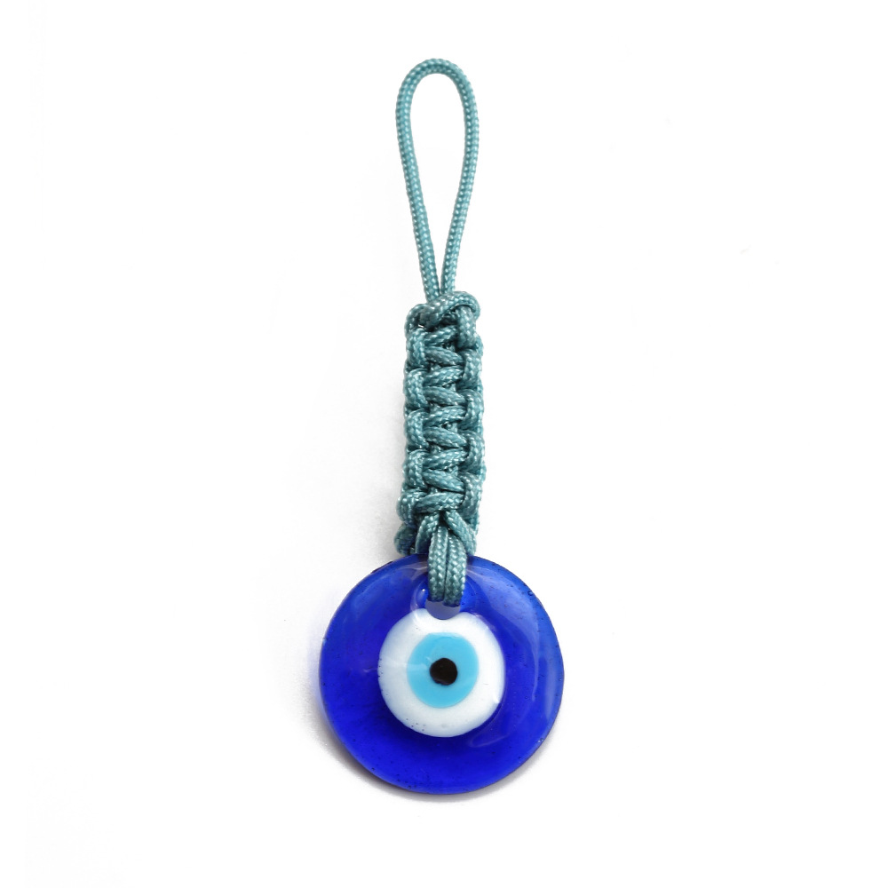 Turkish Evil Eye Keychains Lucky Blue Eye Charm Weave Key Chain Keyring for Men Women Car Key Pendant
