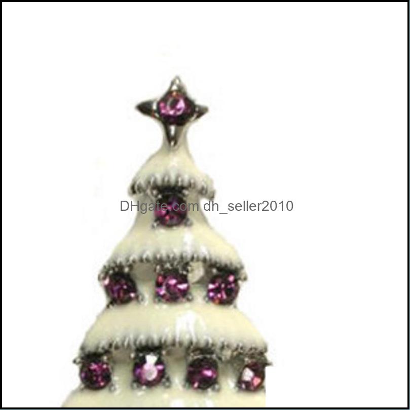 Pins Brooches Christmas Tree Enamel Brooches For Women Men Inlaid Colorf Crystal Rhinestone Brooch Pins 1372 D3 Drop Delivery 2021 Je Dhohw