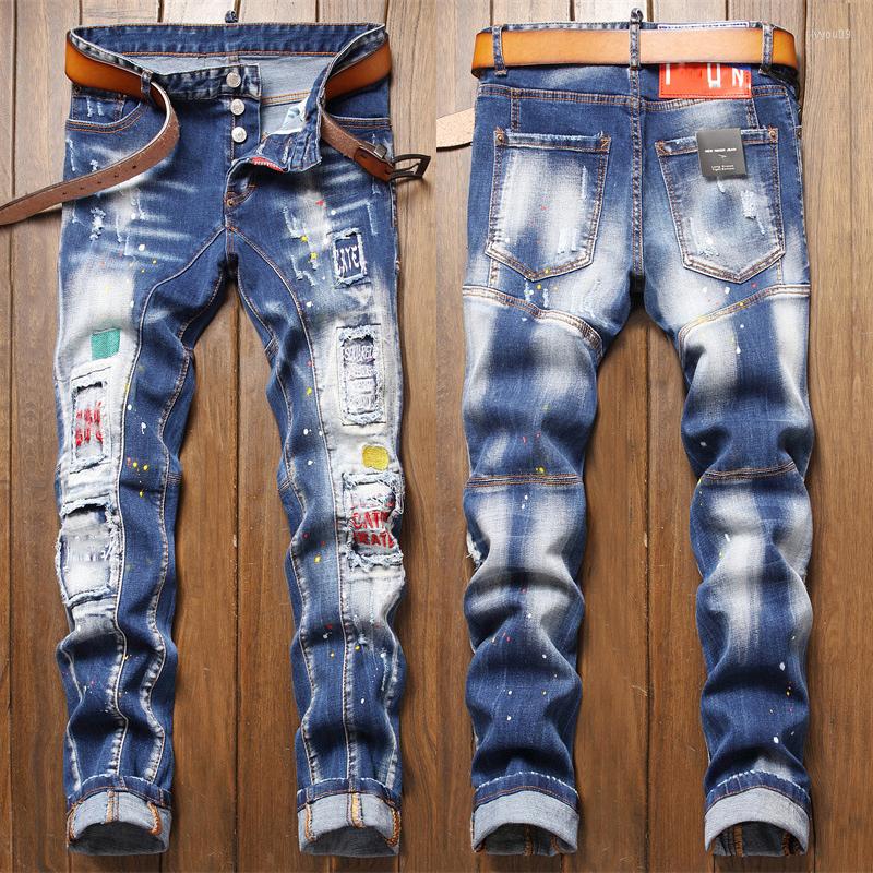 Men's Jeans Mens Light Luxury Ripped Patched Denim Pants Dot Prints Paint Slimming Blue Scratched Casual Men
Men's Jeans Mens Light Luxury Ripped Patched Denim Pants Dot Prints Paint Slimming Blue Scratched Casual Men