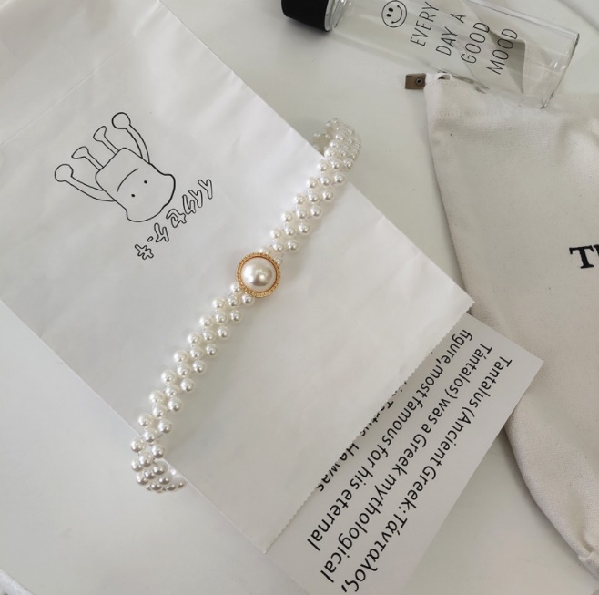 Elegant Women Waist Belt Female Girls Dress Crystal Strap Pearl Wedding Chain Belt