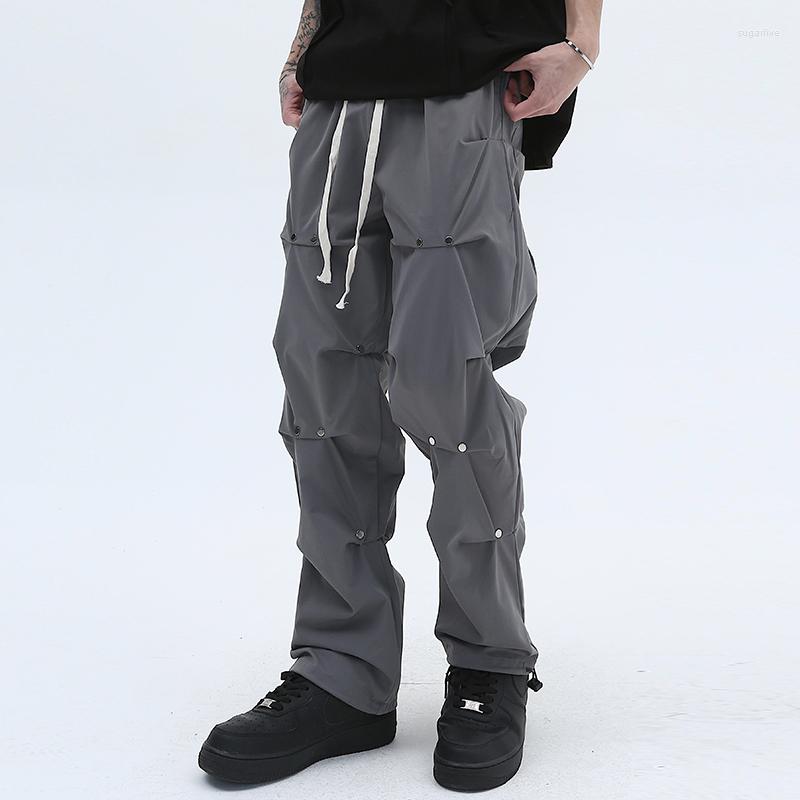 Men' Pants Ruched Drawstring Overalls Mens Wide Leg Solid Color High Street Track Vibe Style Retro Loose Casual Trousers, Black
Men' Pants Ruched Drawstring Overalls Mens Wide Leg Solid Color High Street Track Vibe Style Retro Loose Casual Trousers, Black