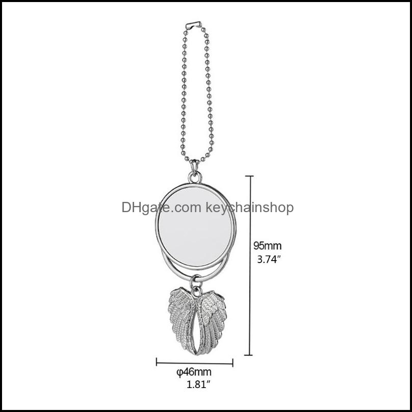Keychains Sublimation Wings Keychains Pendants Decorations Blanks Car Pendant Angel Wing Mirror Decoration Hanging Charm Keychainshop Dhnfa