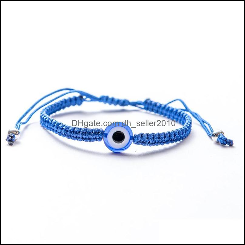 Charm Bracelets Lucky Bracelet Hand Woven Blue Eye Reef Knot Turkey Friendship Wristband Fashion Women Men Jewelry Charm Bracelets 6 Dhefc