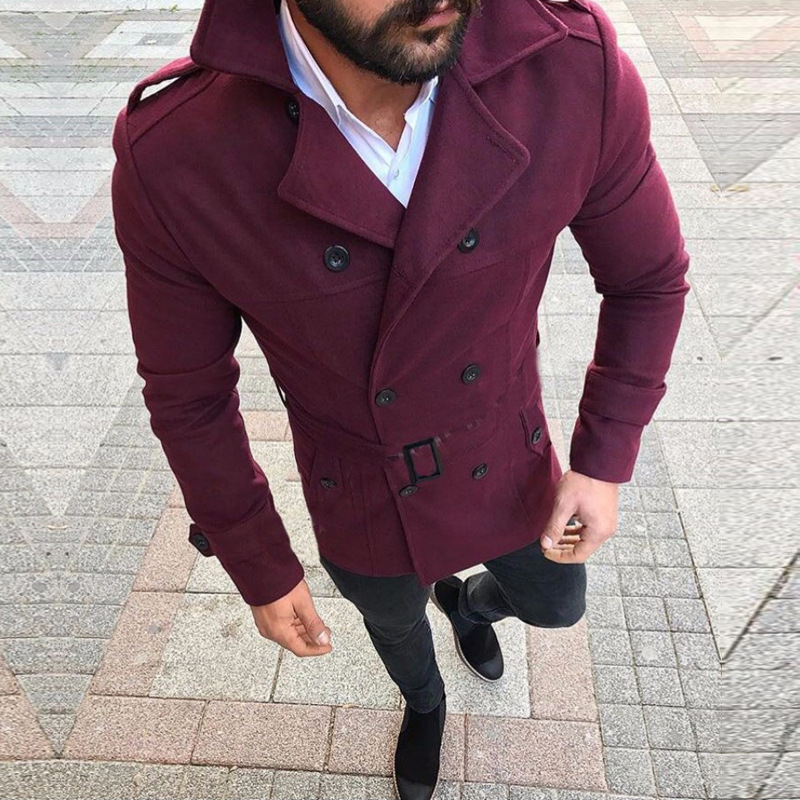 Men's Wool Blends Men's Jackets Slim Fit Social Suit Top Windbreaker Trench Coat Streetwear Long Sleeve Autumn Winter Warm Formal Fashion 22