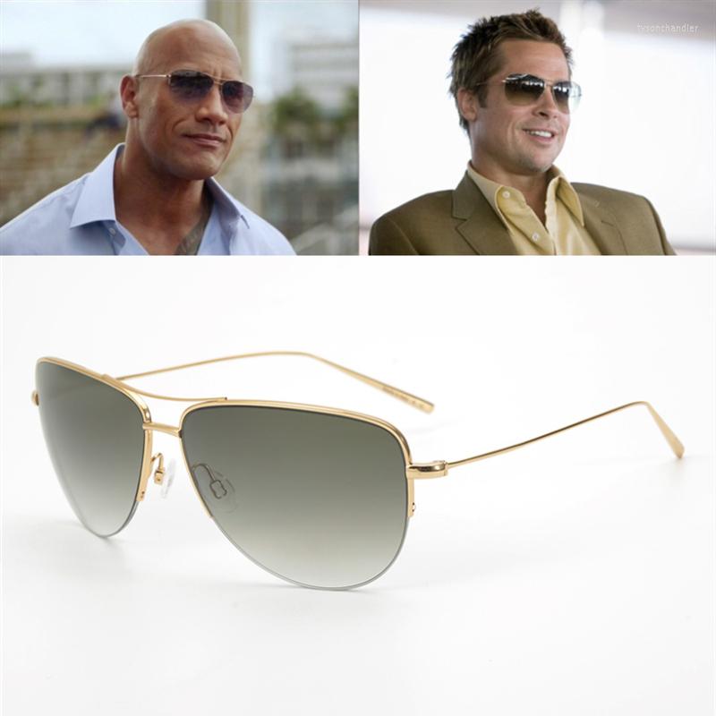 Sunglasses Super Light 12g Strummer Pure Titanium Frame With Gradient Lens Pilot Men Unisex OV1004S