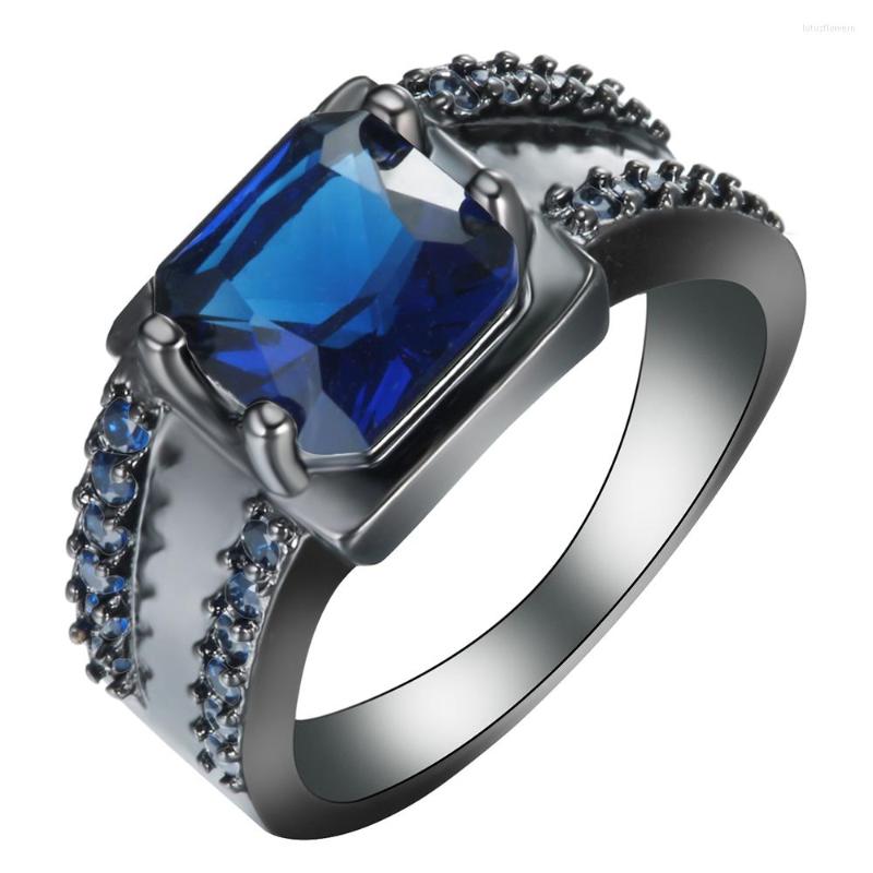 Wedding Rings Hainon Big Square Stone Setting Black Gold Color Ring With Blue CZ High Polished Engagement Punk For Women Men
Wedding Rings Hainon Big Square Stone Setting Black Gold Color Ring With Blue CZ High Polished Engagement Punk For Women Men