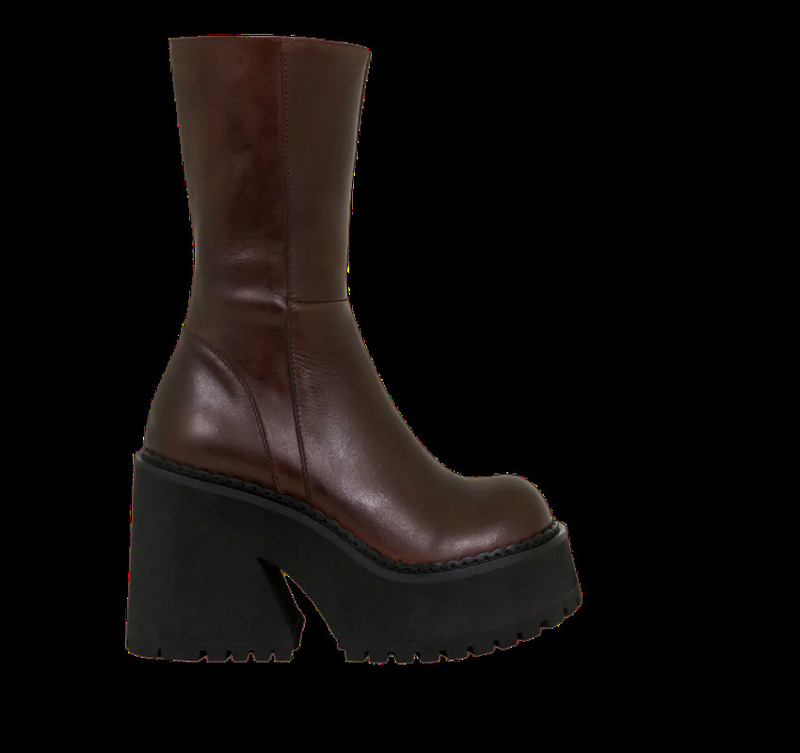 Boots Platform Genuine Leather Ankle Shoe Fashion Mid Calf Female Winter INS Botas De Mujer Size 35 44 220915