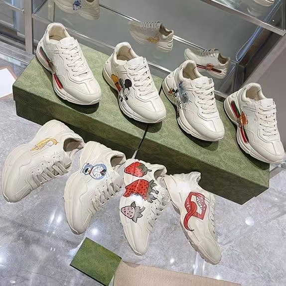 Luxury brand Rhyton Sneakers guccle Vintage Platform printed Letter Sneakers Strawberry Casual shoes, 14
Luxury brand Rhyton Sneakers guccle Vintage Platform printed Letter Sneakers Strawberry Casual shoes, 14