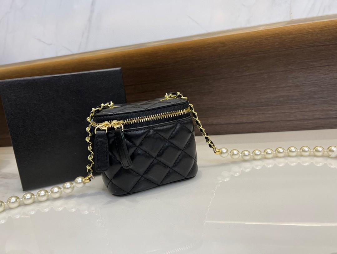 Designer Bags Ladies Pearl Cosmetic Makeup Bag Leather Shoulder Handbag Fashion Crossbody Tote Lady Purse Wash Gargle Wallet Make Up With box 2022