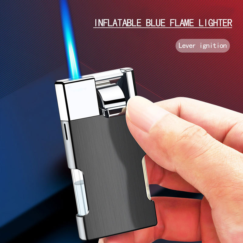 New Fashion Hot Blue Flame Metal Butane Gas Cigarette Cigar Lighters Mini Torch Jet Windproof Lighter Men Gift W260202