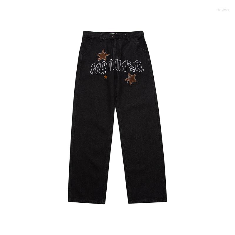 Men's Jeans Harajuku Frayed Stars And Letter Embroidery Ripped Casual Mens Denim Pants High Street Retro Washed Baggy Oversized, Black
Men's Jeans Harajuku Frayed Stars And Letter Embroidery Ripped Casual Mens Denim Pants High Street Retro Washed Baggy Oversized, Black
