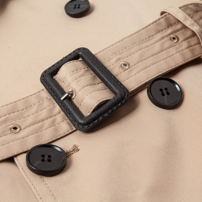 Men's Wool Blends Men's Lapel Trench Coat Double Breasted Slim Fit Jacket Medium and Long Spring and Autumn Thin British Style Business 2209