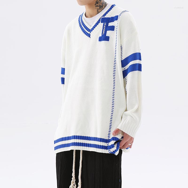 Men's Sweaters Irregular Hem Color Block V Neck Letter Embroidery Men's Sweater Retro Harajuku Hip Hop Patchwork Pullover Knit Winter, Blue
Men's Sweaters Irregular Hem Color Block V Neck Letter Embroidery Men's Sweater Retro Harajuku Hip Hop Patchwork Pullover Knit Winter, Blue