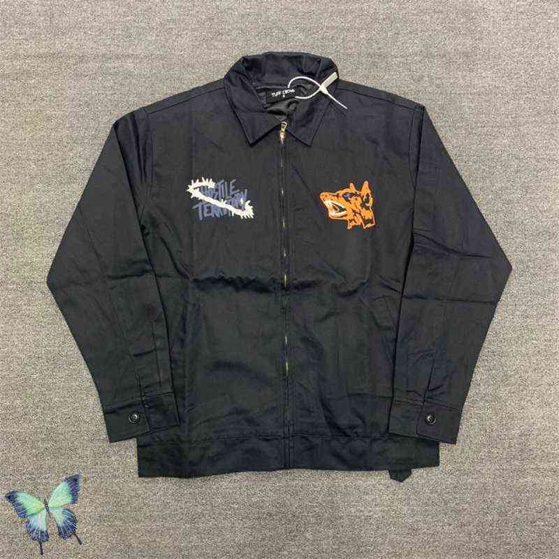 Men's Jackets TUFF CROWD Jacket Wolf Dog Head Heavy Industry Embroidered Zipper Jacket T220914