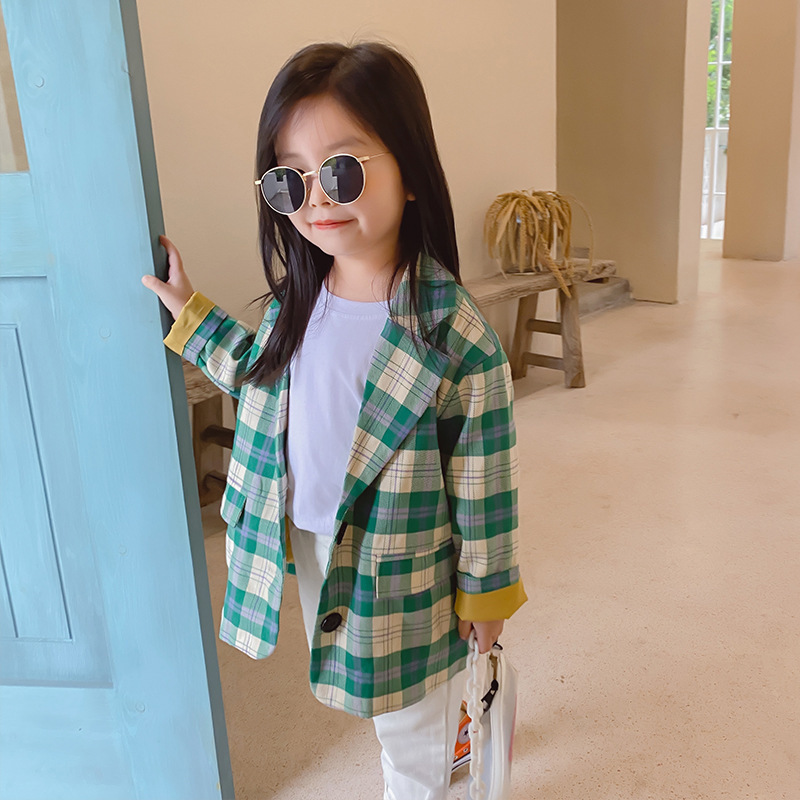Family Matching Outfits Autumn mother daughter and son fashion plaid suit jackets family matching coats parent-child outfit 220914