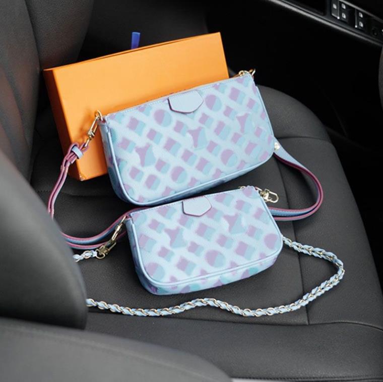 2PCS Womens Underarm Shoulder Bags Shading Handbags Purses Wallet Letters Compound Crossbody Girls Gift Bag with Box